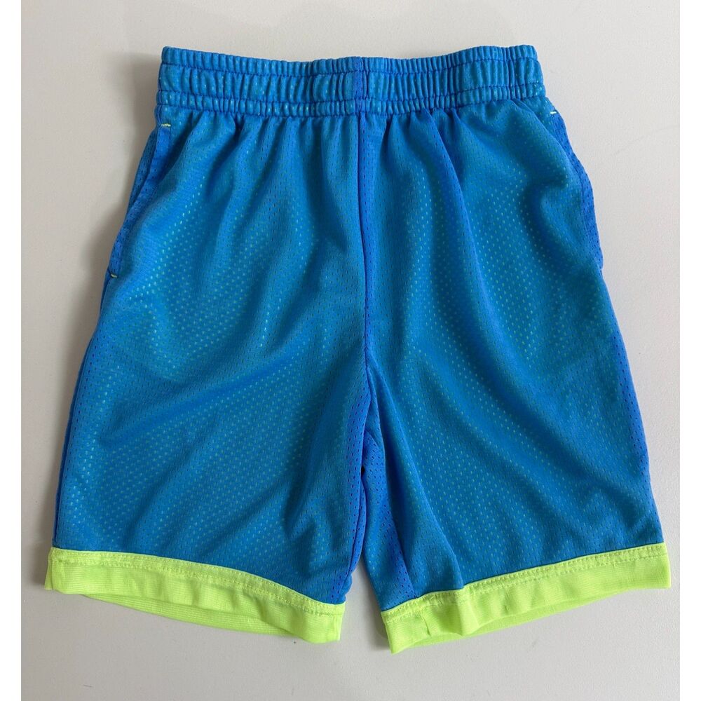 Athletic Works Boys Mesh Shorts Blue Green Pockets Size L Large (10-12)